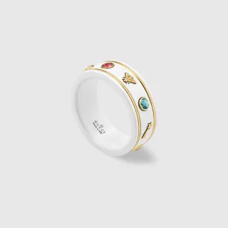 Gucci خاتم ذهب أبيض سيراميكي