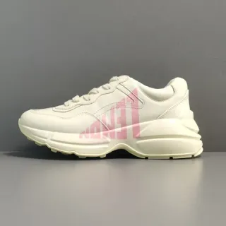 Gucci Blanco y Rosa Chunky Plataforma Suela Cuero Suave Upper Lifestyle Sneakers