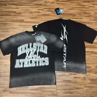 Hellstar Athletics Gradient Dip-Dye Glitter Print T-Shirt