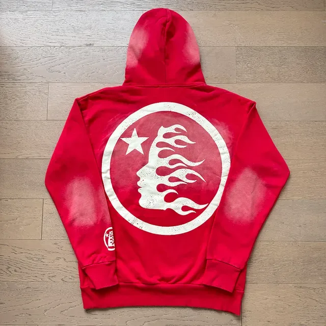Hellstar Distressed Logo लाल ट्रैकसूट 2
