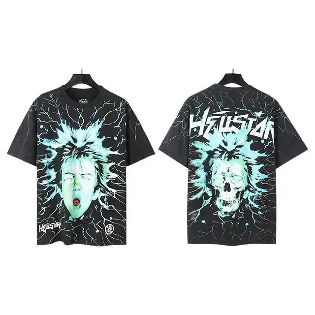 Hellstar Electric Hair图案印花黑色T恤 2