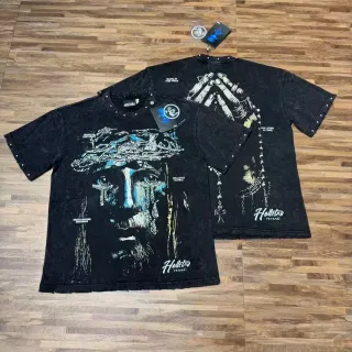 Hellstar Graphic Print Distressed Black Studded T-Shirt