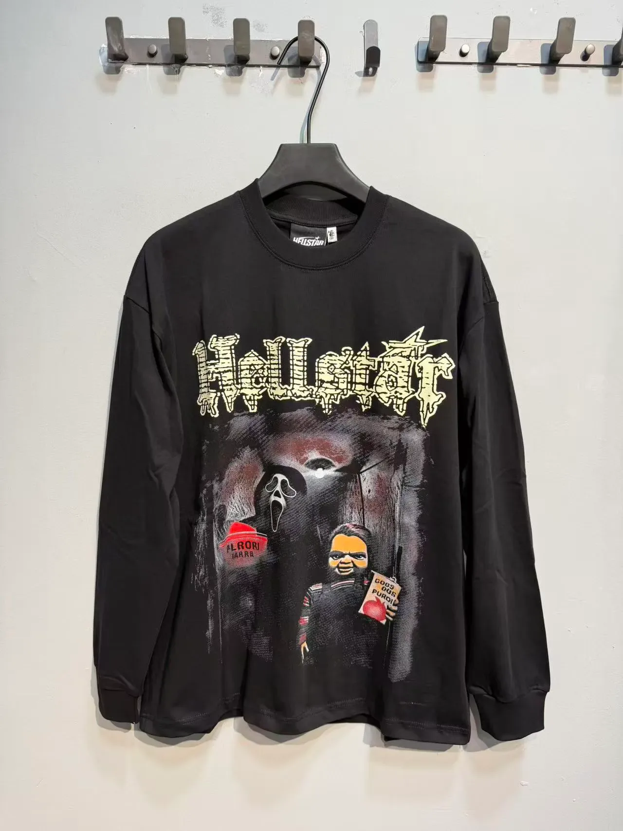 Hellstar 图案印花长袖圆领T恤 2