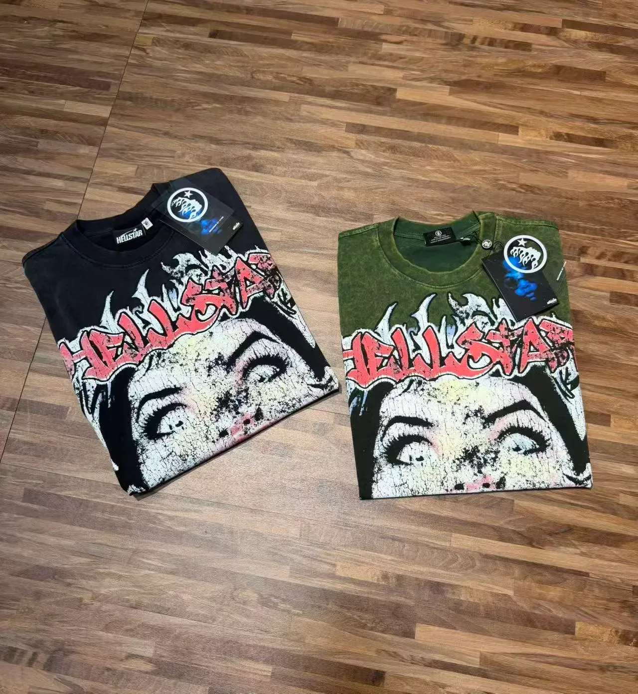 Hellstar Pathological Screaming Face Distressed Acid-Wash T-Shirt 5