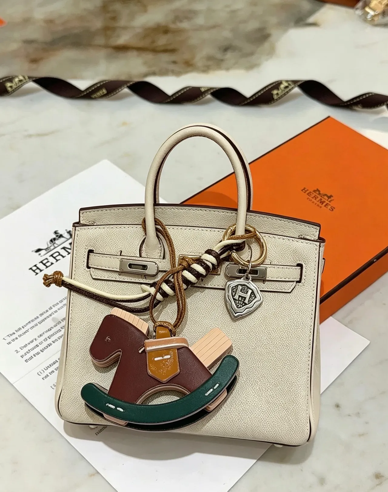 Hermès Birkin Bolso Boston de Cuero Granulado Naranja con Asa 7