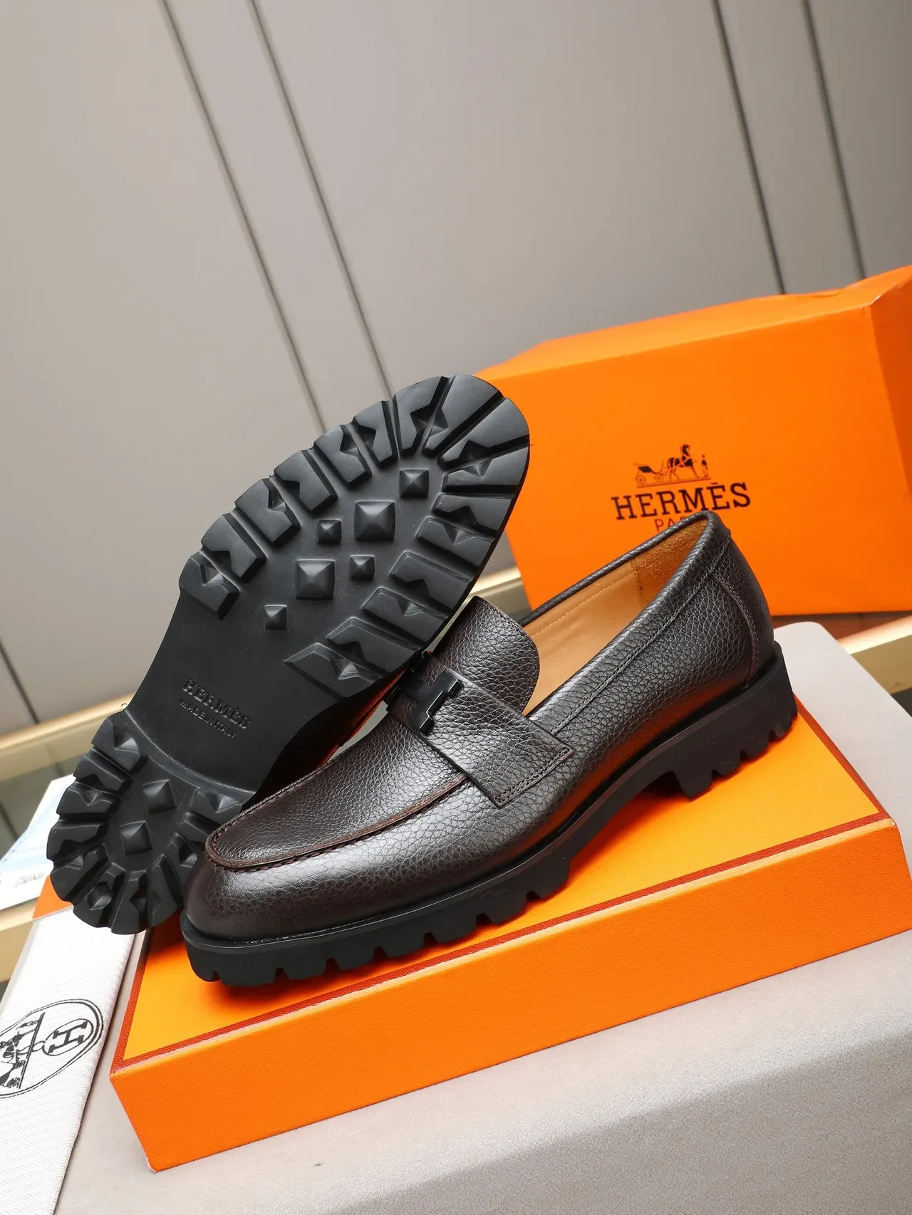 هيرميس بني أسود جلد مقشف حزام H-Buckle لوبفير 4