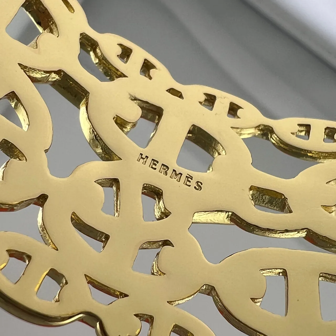 Hermès Chaine d'Ancre 金銀雙色 Interlocking H-Link Chain 寬邊手環 5