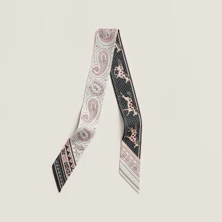 Hermès Cheval de Guerre Beige Noir Imprimé Paisley serti d'étoiles motif de cerf écharpe en soie