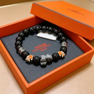Hermès Éléphant কালো মণি এবং কমলা এনামেল হাতি আকর্ষণীয় চুড়ি