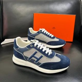 Hermès H-Sneaker নেভি ব্লু এবং ধূসর মেশ লাইফস্টাইল স্নিকার্স
