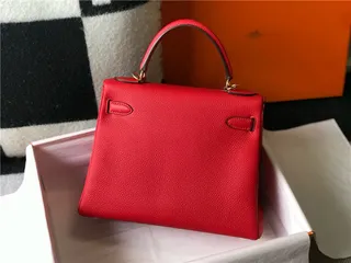 Hermès Kelly Marron Beige Structurée anse supérieure cuir grainé sac tote 15