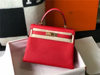 Hermès Kelly Marron Beige Structurée anse supérieure cuir grainé sac tote 16