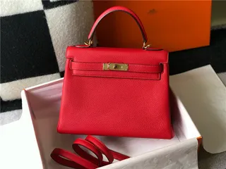 Hermès Kelly Marron Beige Structurée anse supérieure cuir grainé sac tote 17