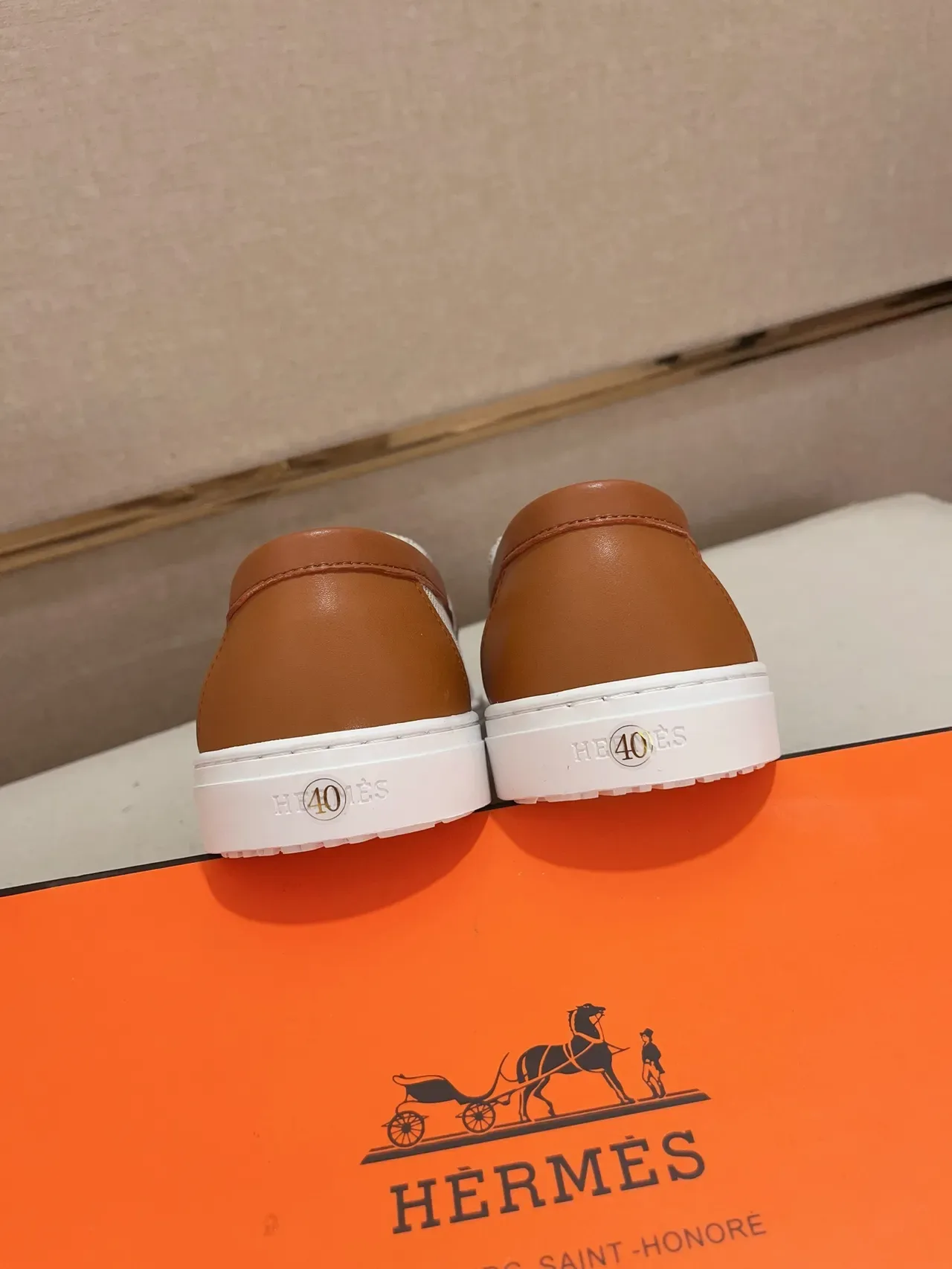 Hermès Oran Loafer Bege e Tan Tecido Trançado Loafers 3