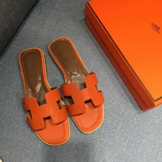 Hermès Oran नعال جلد برتقالي