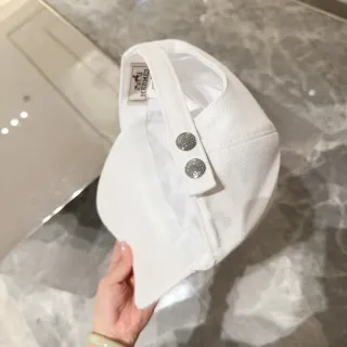Hermès 白色帆布快扣棒球帽