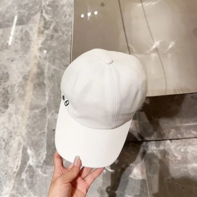 Hermès 白色帆布快扣棒球帽 4