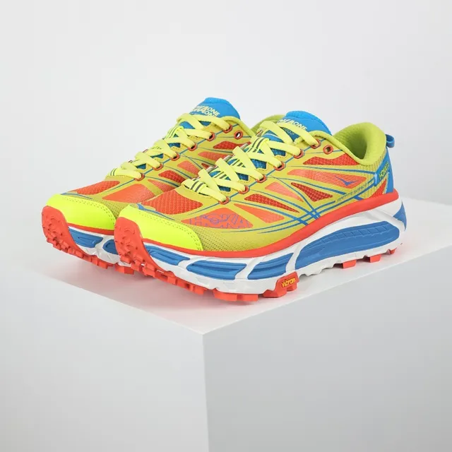 Hoka Mafate Speed 2 Neon Yellow Orange Blue Running Shoes 2