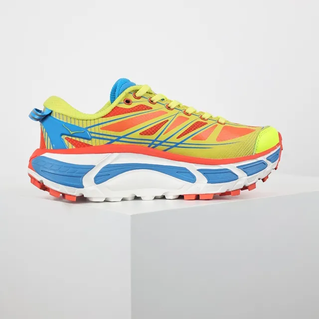 Hoka Mafate Speed 2 Neon Yellow Orange Blue Running Shoes 7