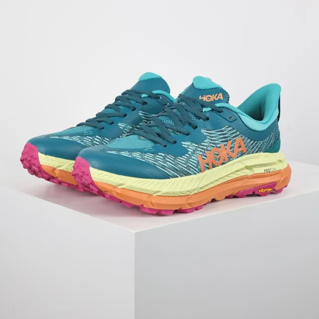 Hoka Speedgoat नीला बहुरंगी इंजीनियर मेश ऊपरी बहुस्तरीय रंगीन मिडसोल दौड़ने के जूते 2