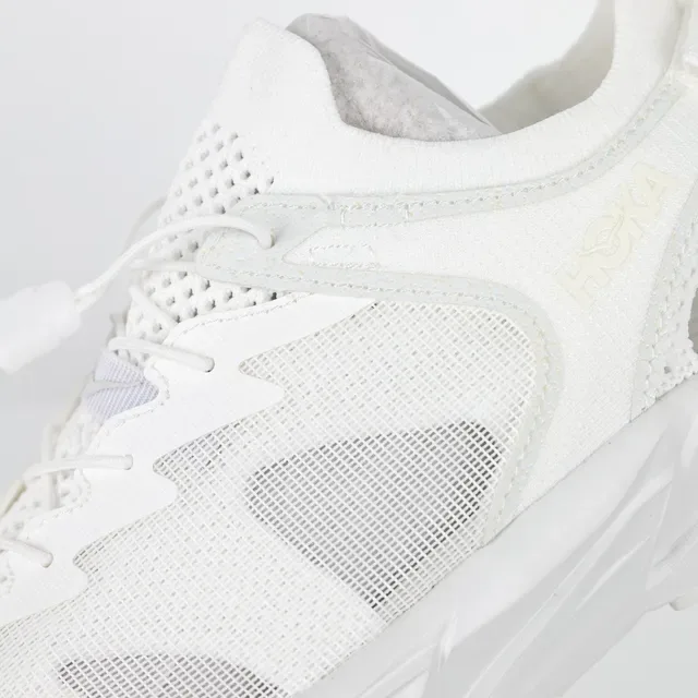 Hoka White Chunky Sculpted Sole Open Heel Strap Lifestyle Sneakers 6