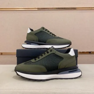 Hugo Boss Tênis Lifestyle Verde Militar Preto Oliva E Superior Monogramado Solado Multicamadas
