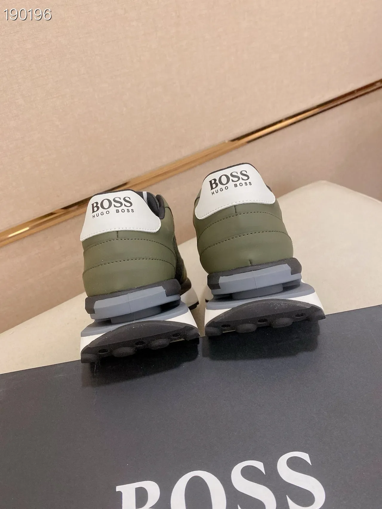 Hugo Boss Tênis Lifestyle Verde Militar Preto Oliva E Superior Monogramado Solado Multicamadas 2