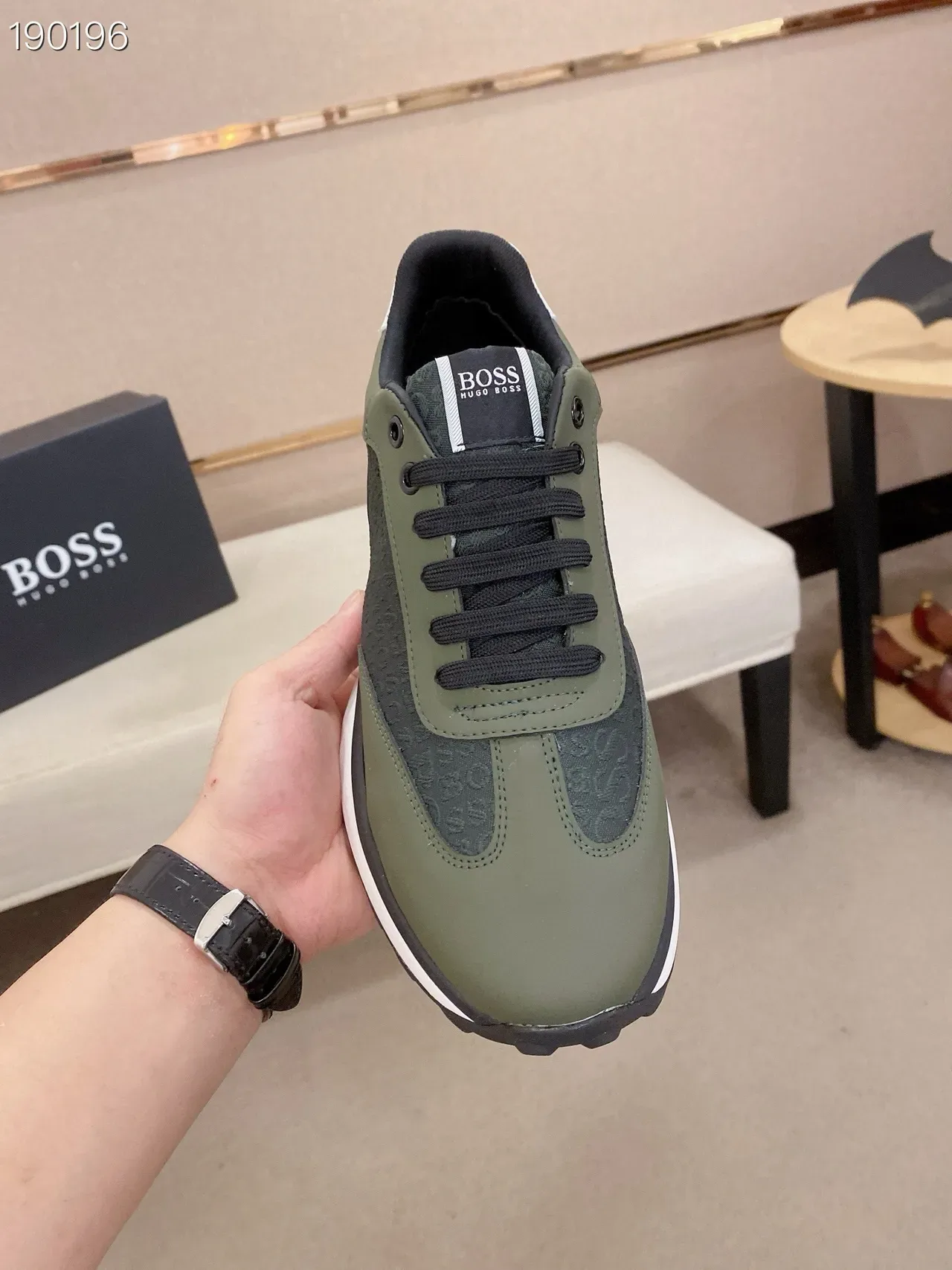 Hugo Boss Tênis Lifestyle Verde Militar Preto Oliva E Superior Monogramado Solado Multicamadas 5