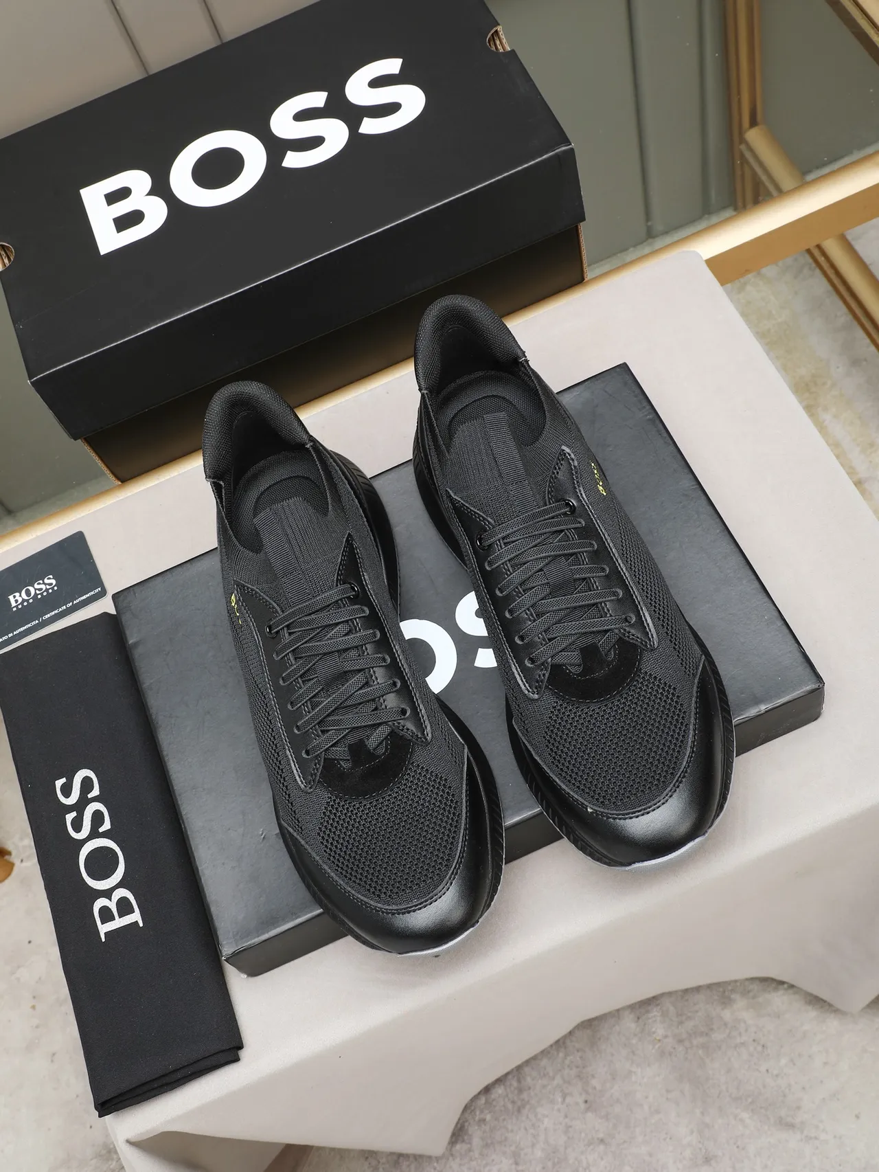 Hugo Boss Zapatillas Lifestyle Negras de Tejido-Malla 2