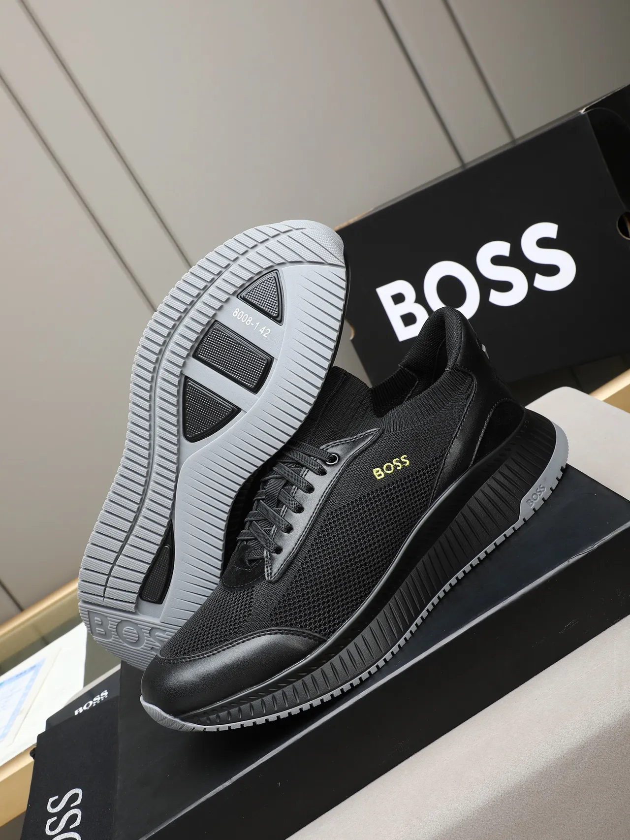 Hugo Boss Zapatillas Lifestyle Negras de Tejido-Malla 4