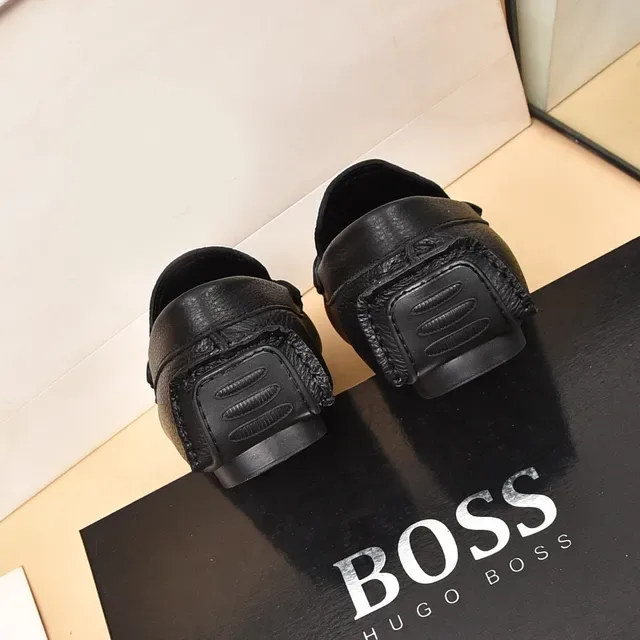 Hugo Boss Mocasin Penny de Cuero Negro Granulado 2