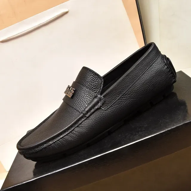 Hugo Boss Mocasin Penny de Cuero Negro Granulado 6