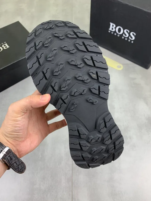 Hugo Boss Zapatilla Marrón de Cuero-Malla Gruesa 2