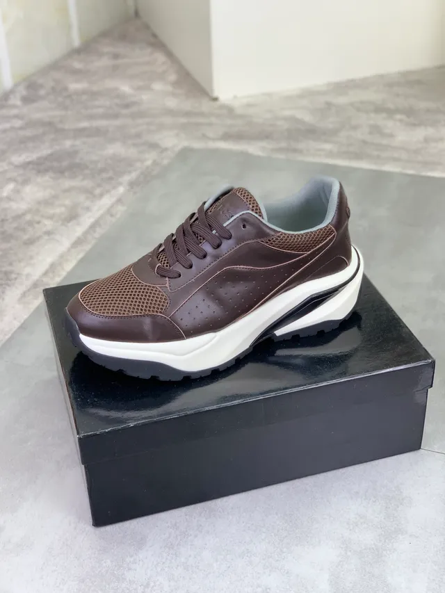 Hugo Boss Zapatilla Marrón de Cuero-Malla Gruesa 4