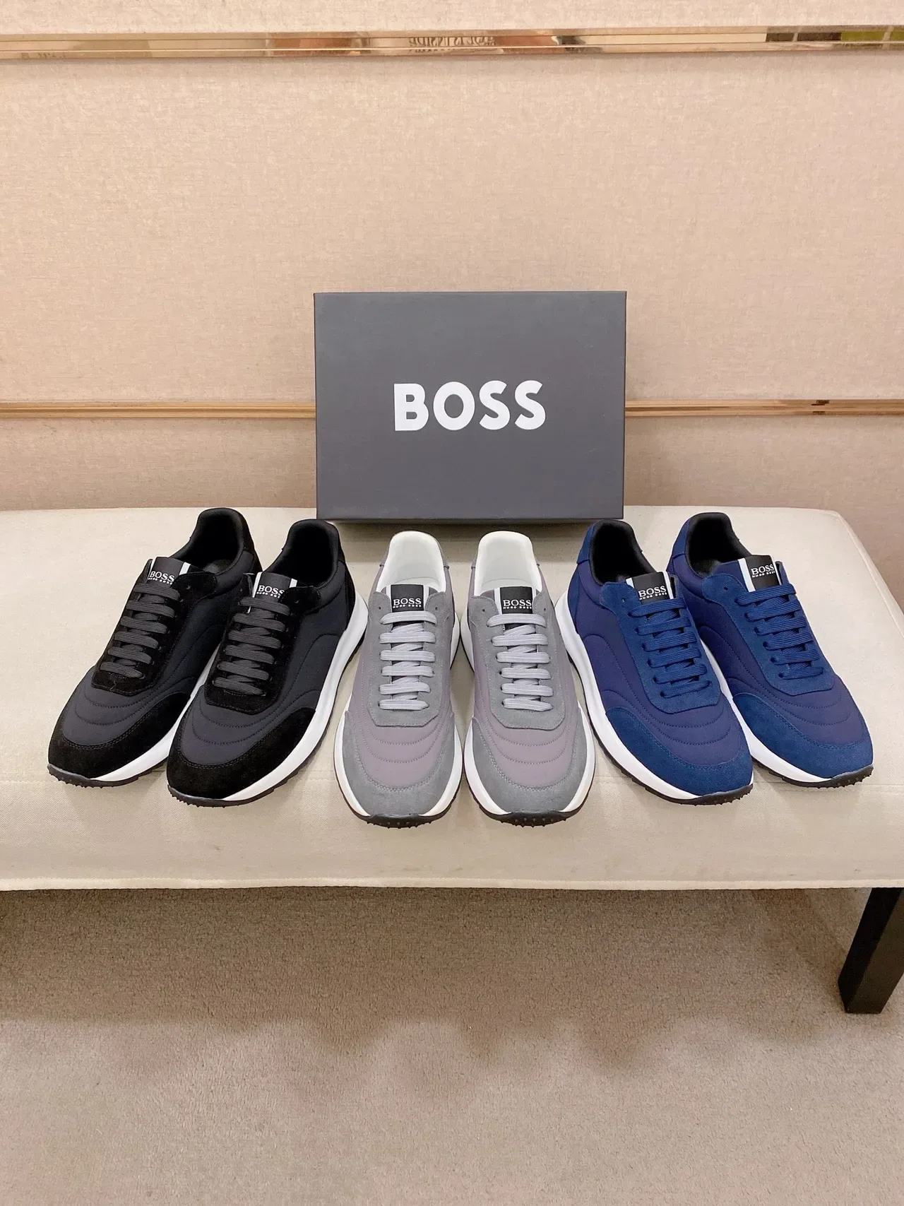 Hugo Boss Tênis Lifestyle Azul Marinho de Camurça e Sintético 5