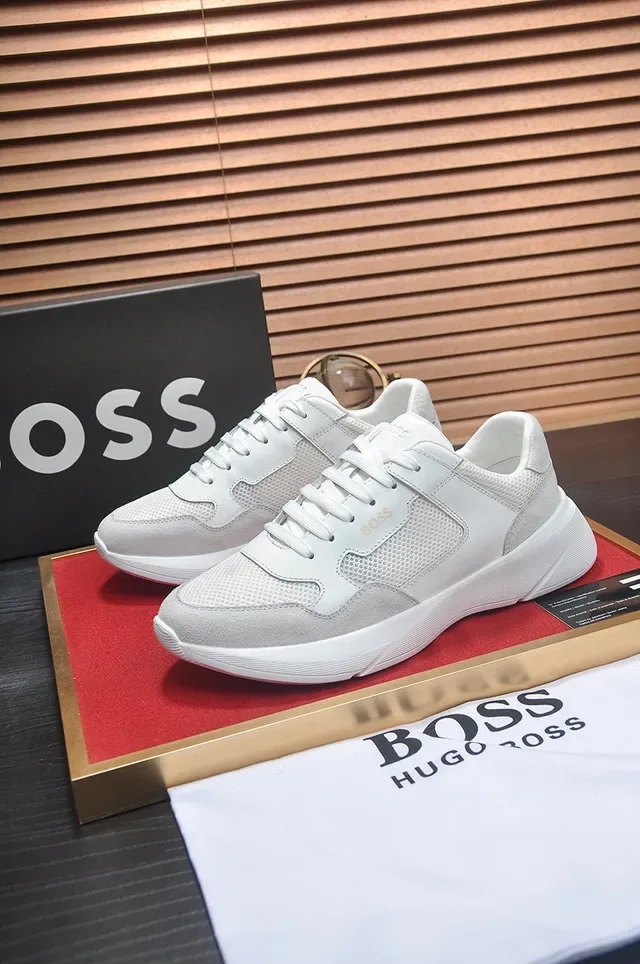 Hugo Boss Blanco y Gris Parte Superior de Material Mixto Esculpido con Suela con Crestas Zapatillas de Estilo de Vida 7