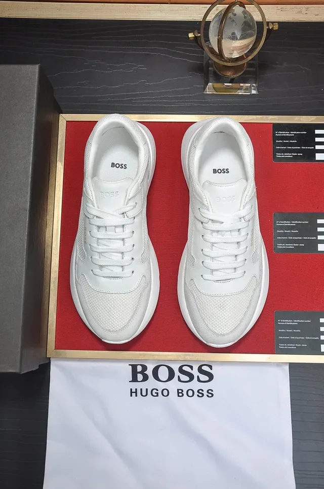 Hugo Boss Blanco y Gris Parte Superior de Material Mixto Esculpido con Suela con Crestas Zapatillas de Estilo de Vida 8