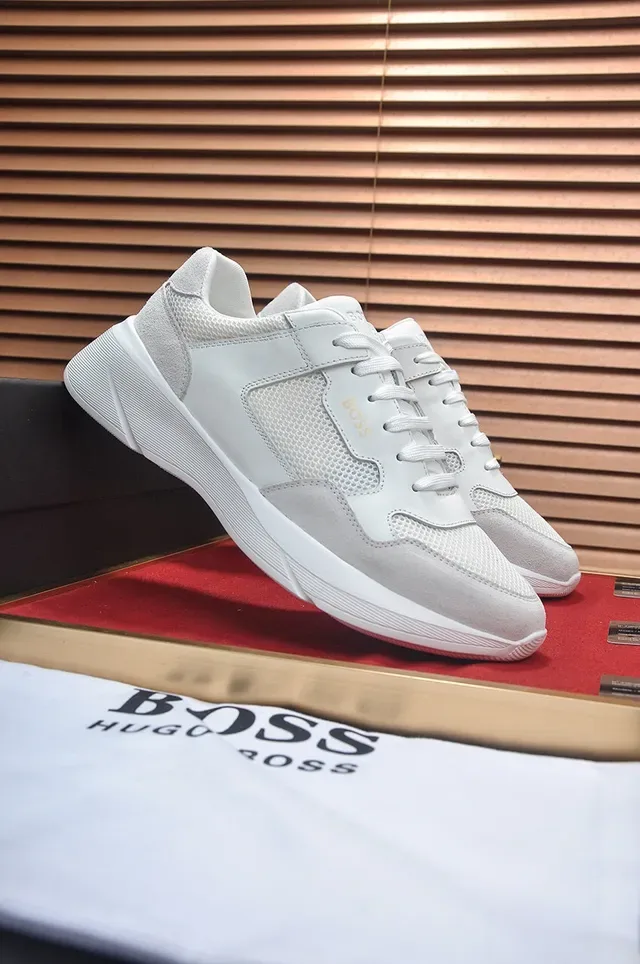 Hugo Boss Blanco y Gris Parte Superior de Material Mixto Esculpido con Suela con Crestas Zapatillas de Estilo de Vida 9