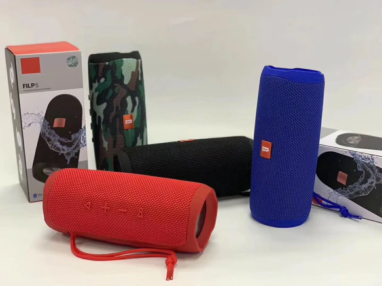 JBL Charge أسود أحمر أسطواني شبكة القماش مكبر صوت محمول 2