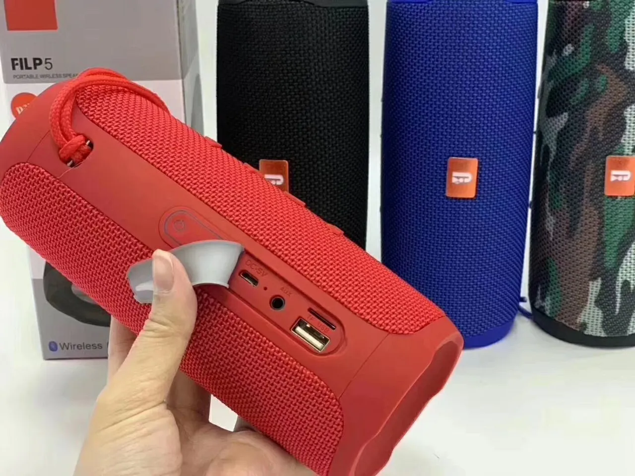 JBL Charge أسود أحمر أسطواني شبكة القماش مكبر صوت محمول 3