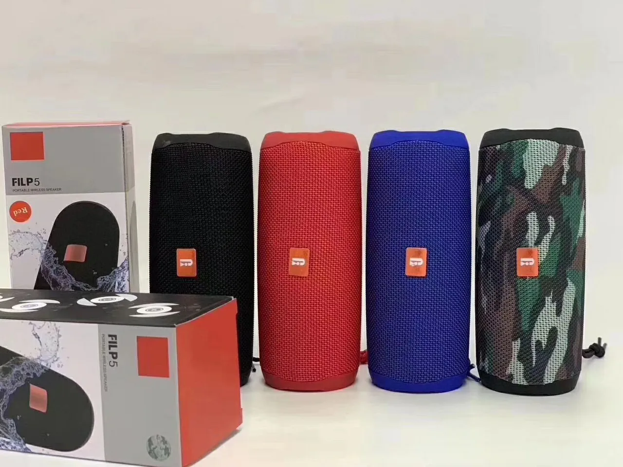 JBL Charge أسود أحمر أسطواني شبكة القماش مكبر صوت محمول 9