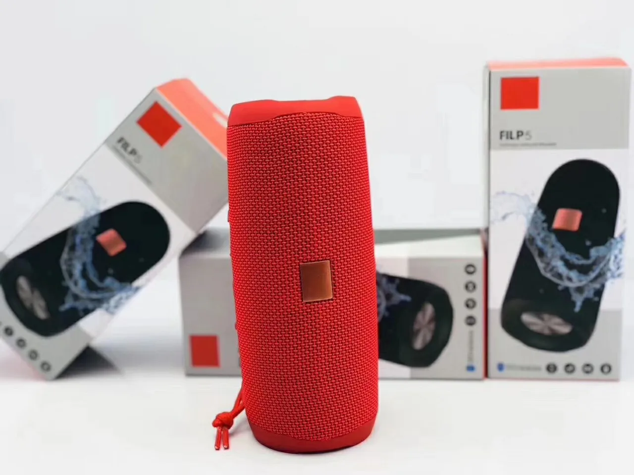 JBL Charge أسود أحمر أسطواني شبكة القماش مكبر صوت محمول 11