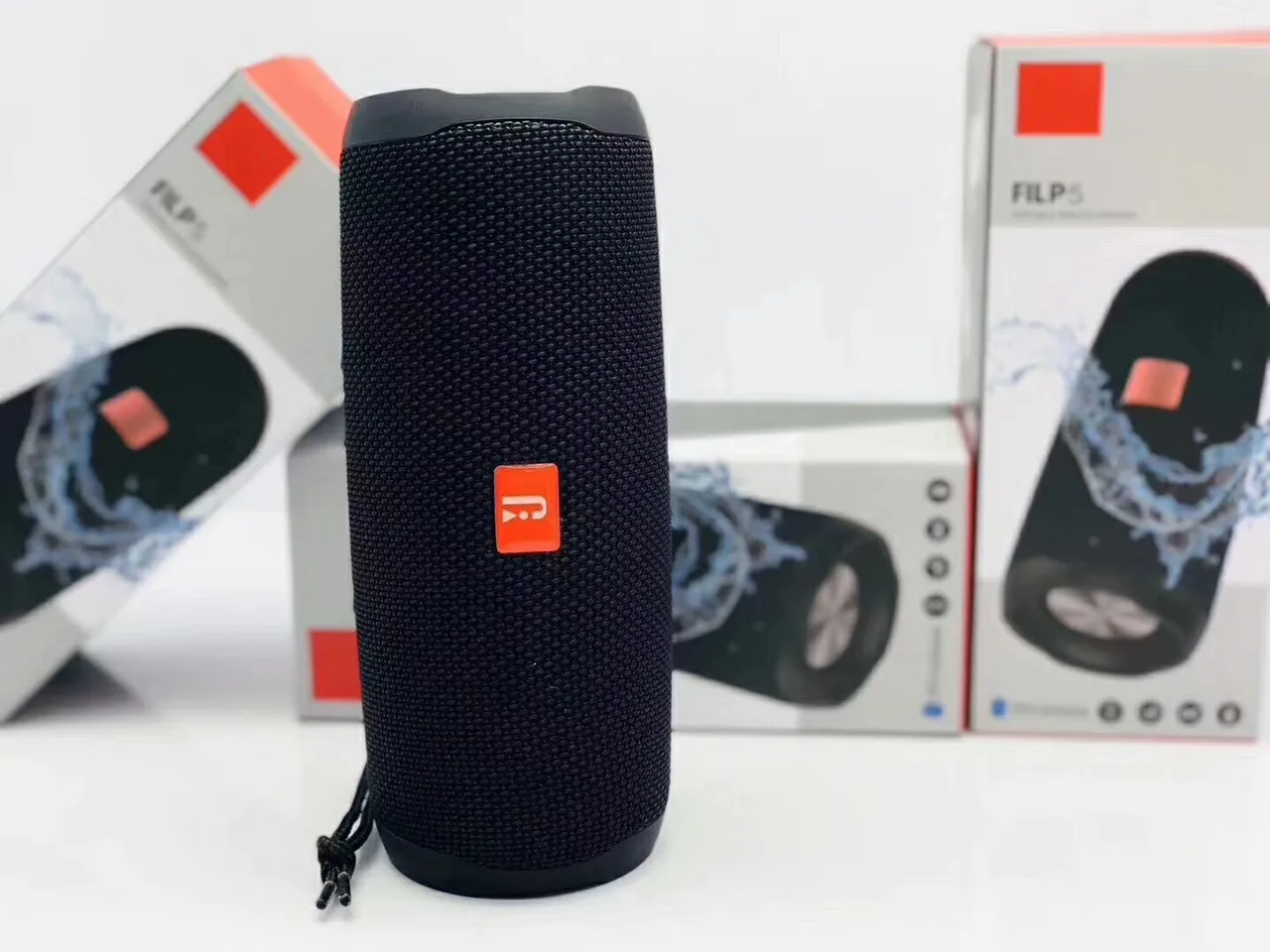 JBL Charge أسود أحمر أسطواني شبكة القماش مكبر صوت محمول 12