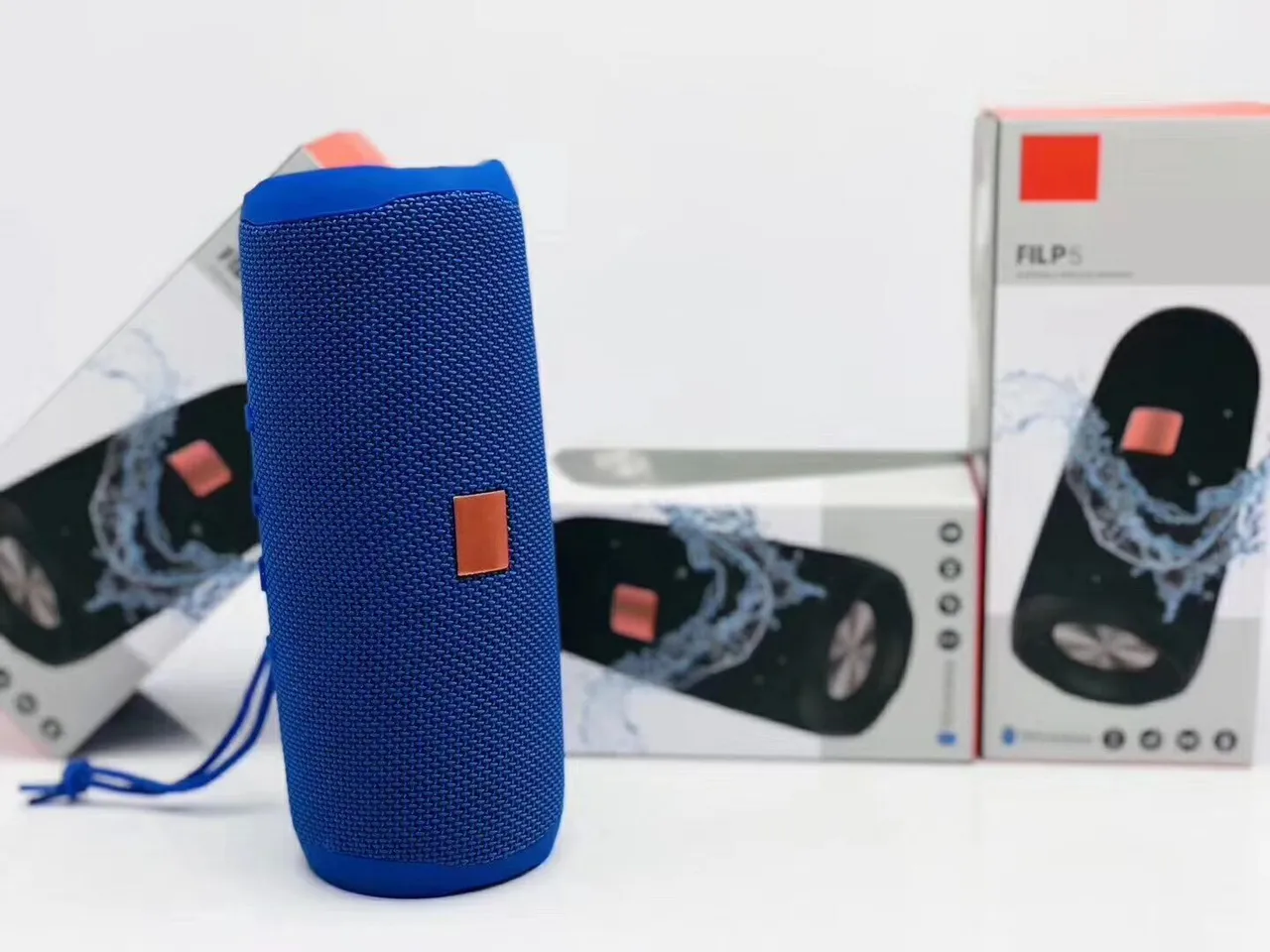 JBL Charge أسود أحمر أسطواني شبكة القماش مكبر صوت محمول 14