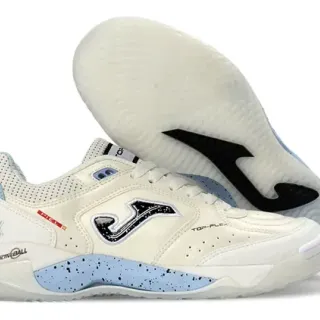Joma Flex Beige Blue Perforated Leather Upper Speckled Light Midsole Lifestyle Sneakers