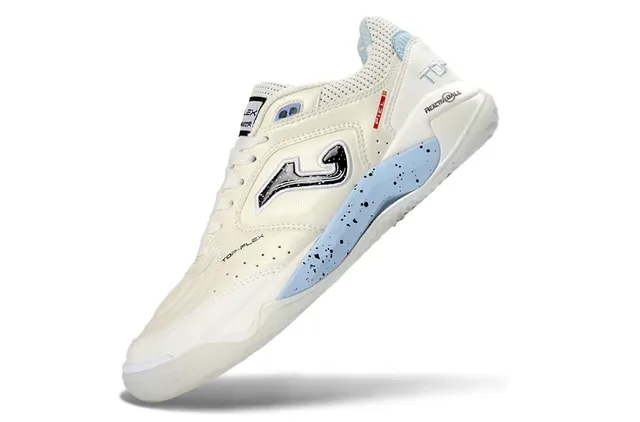 জোমা ফ্লেক্স বেইজ ব্লু পারফোরেটেড লেদার আপার স্পেকল্ড লাইট মিডসোল লাইফস্টাইল স্নিকার 3