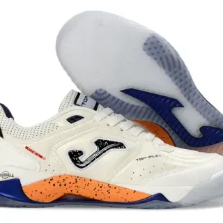 Joma White Orange Low-Top Perforated Mesh Upper Lifestyle Sneakers