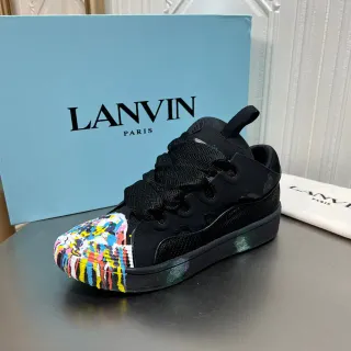 Lanvin Black Multicolor Paint-Splatter Lifestyle Sneakers