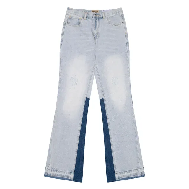 Levi's Azul Marinho Lavagem Clara Desgastado Denim Perna Acampanada Jeans 2