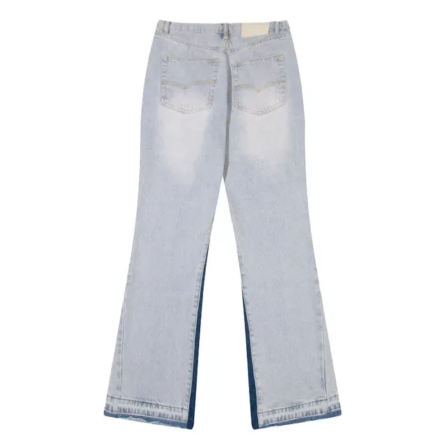 Levi's Azul Marinho Lavagem Clara Desgastado Denim Perna Acampanada Jeans 3